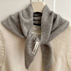 Wool Knit Triangle Scarf