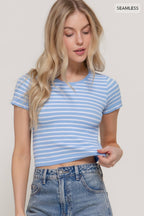 Seamless Stripe Ribbed Top