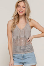 V-Neck Crochet Tank