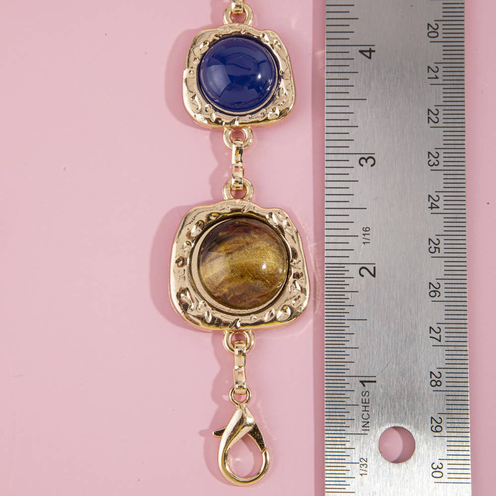Gemstone Cabochon Station Chain Belt