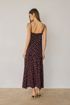 Polka Dot Drop Waist Maxi Dress