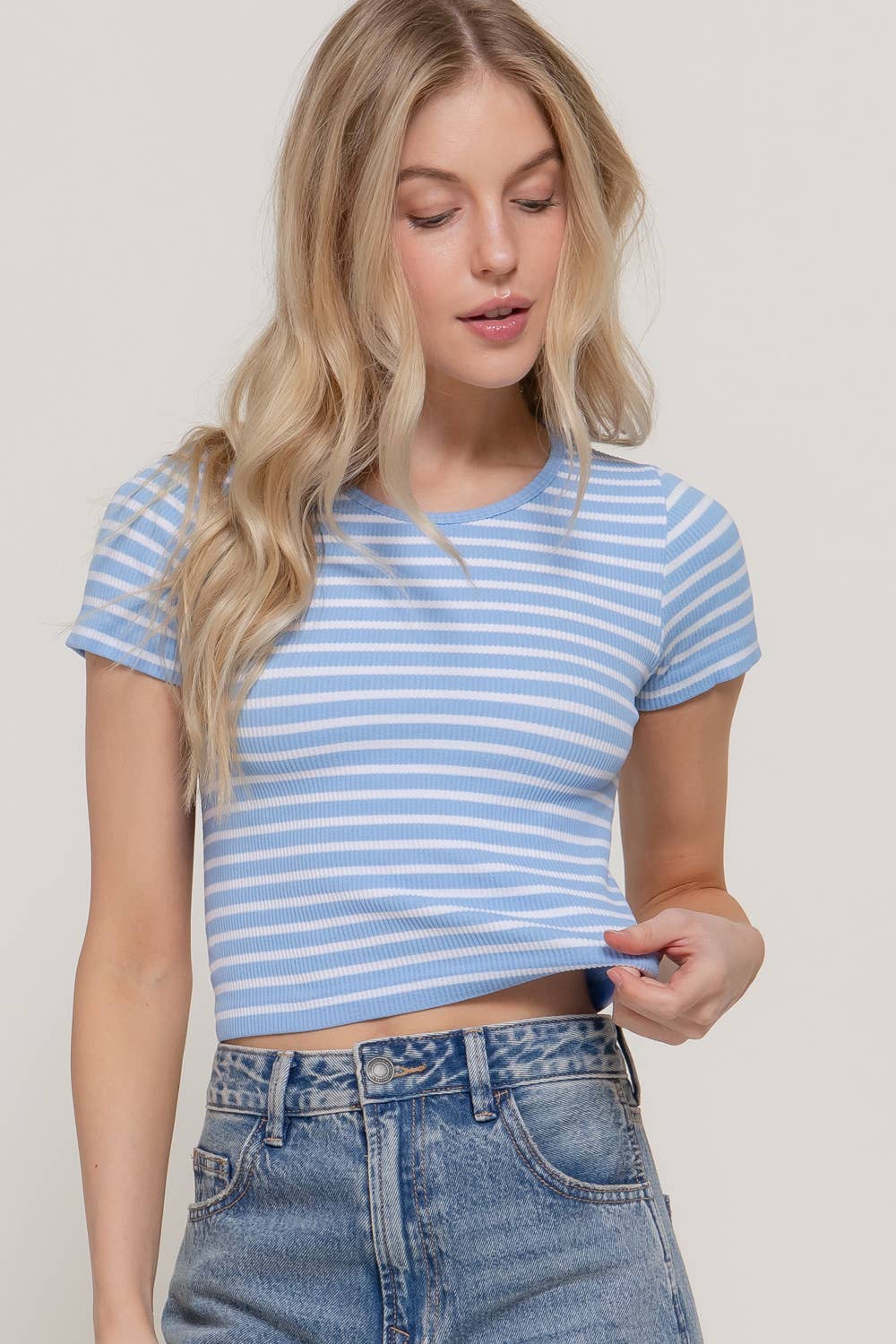 Seamless Stripe Ribbed Top
