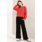 Red Raglan Sleeve Sweater