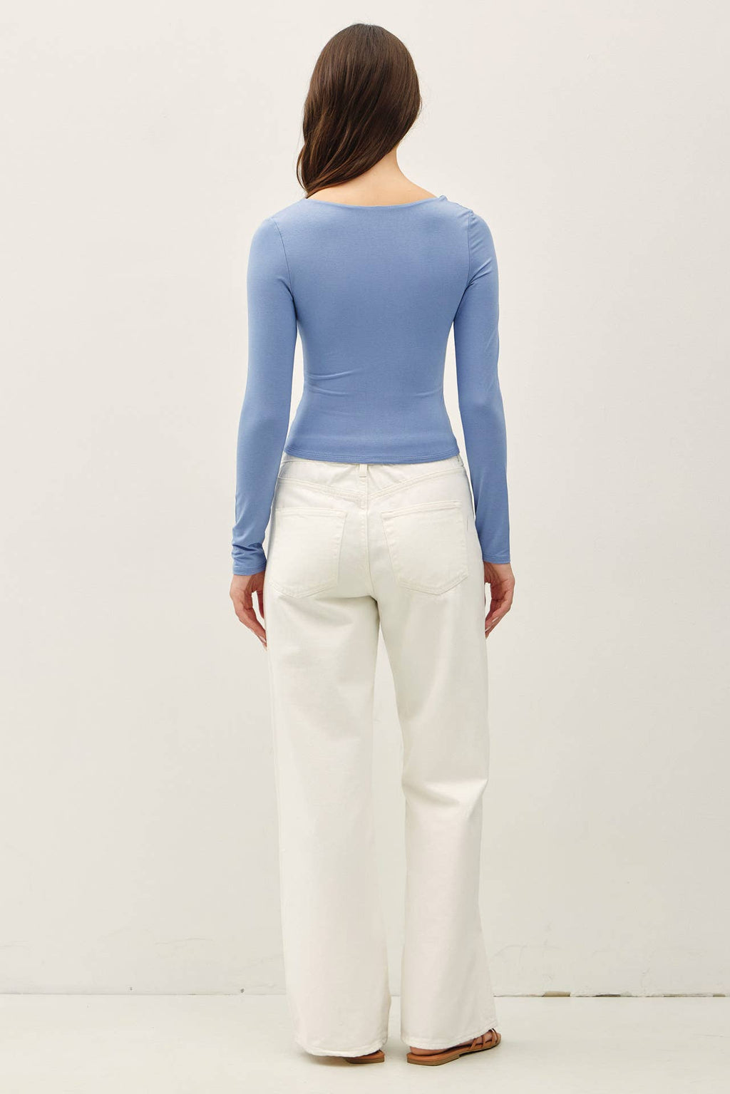 Basic Long Sleeve Scoop Neck Top