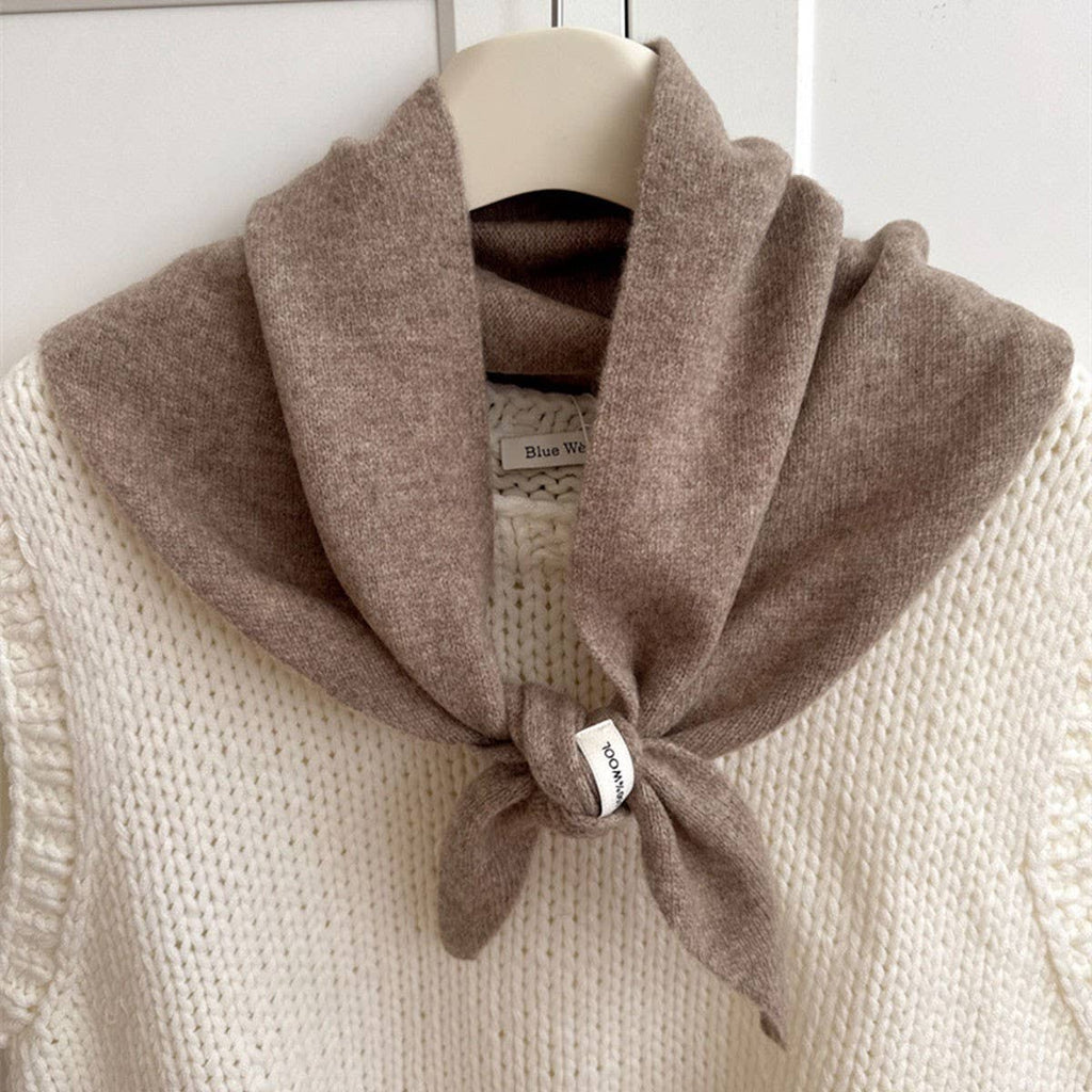 Wool Knit Triangle Scarf