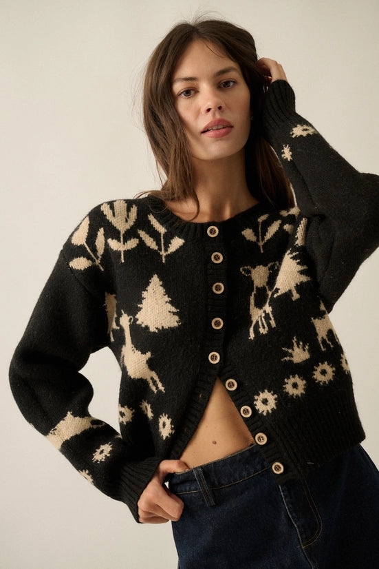 Forest Motif Cardigan