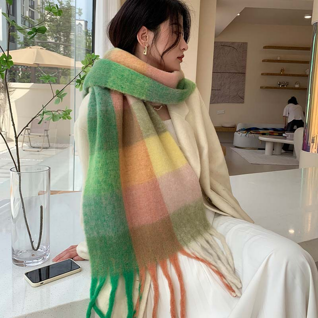 Plush Plaid Scarf