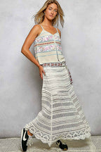 Lining Crochet Roomy Fit Woman Maxi Skirts