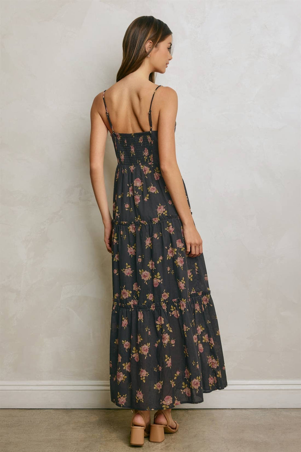 Floral Corset Tiered Maxi Dress