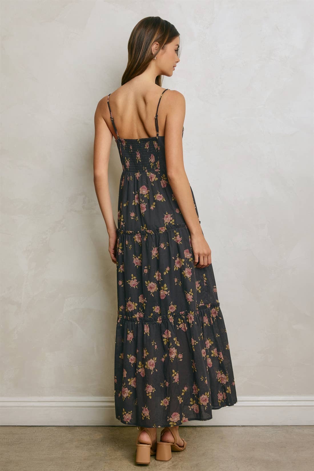 Floral Corset Tiered Maxi Dress