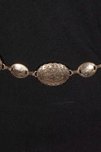 Sun Engraved Oval Concho Chain Belt