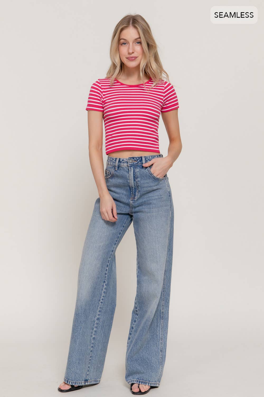 Seamless Stripe Ribbed Top