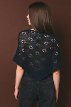 Openwork Detail Sweater Poncho