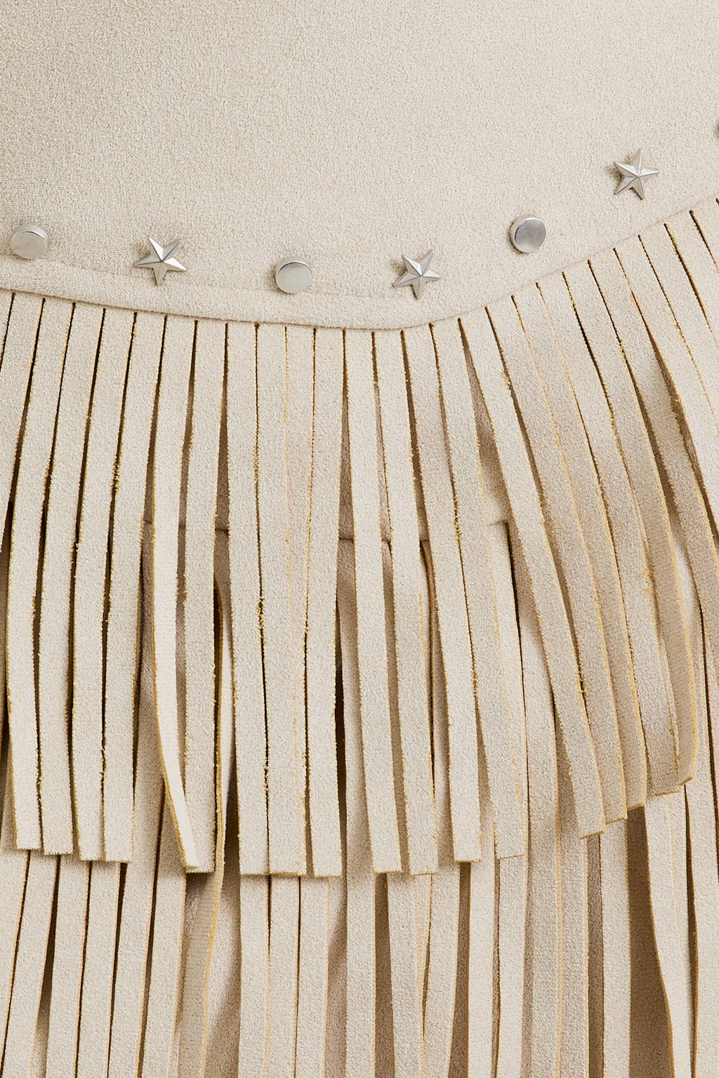 Faux Suede Skirt with Fringe