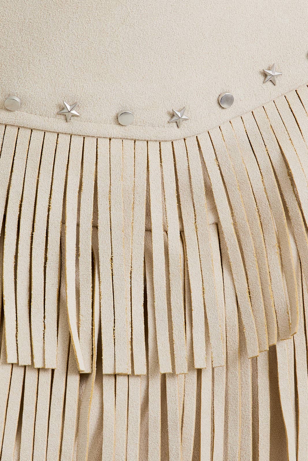 Faux Suede Skirt with Fringe