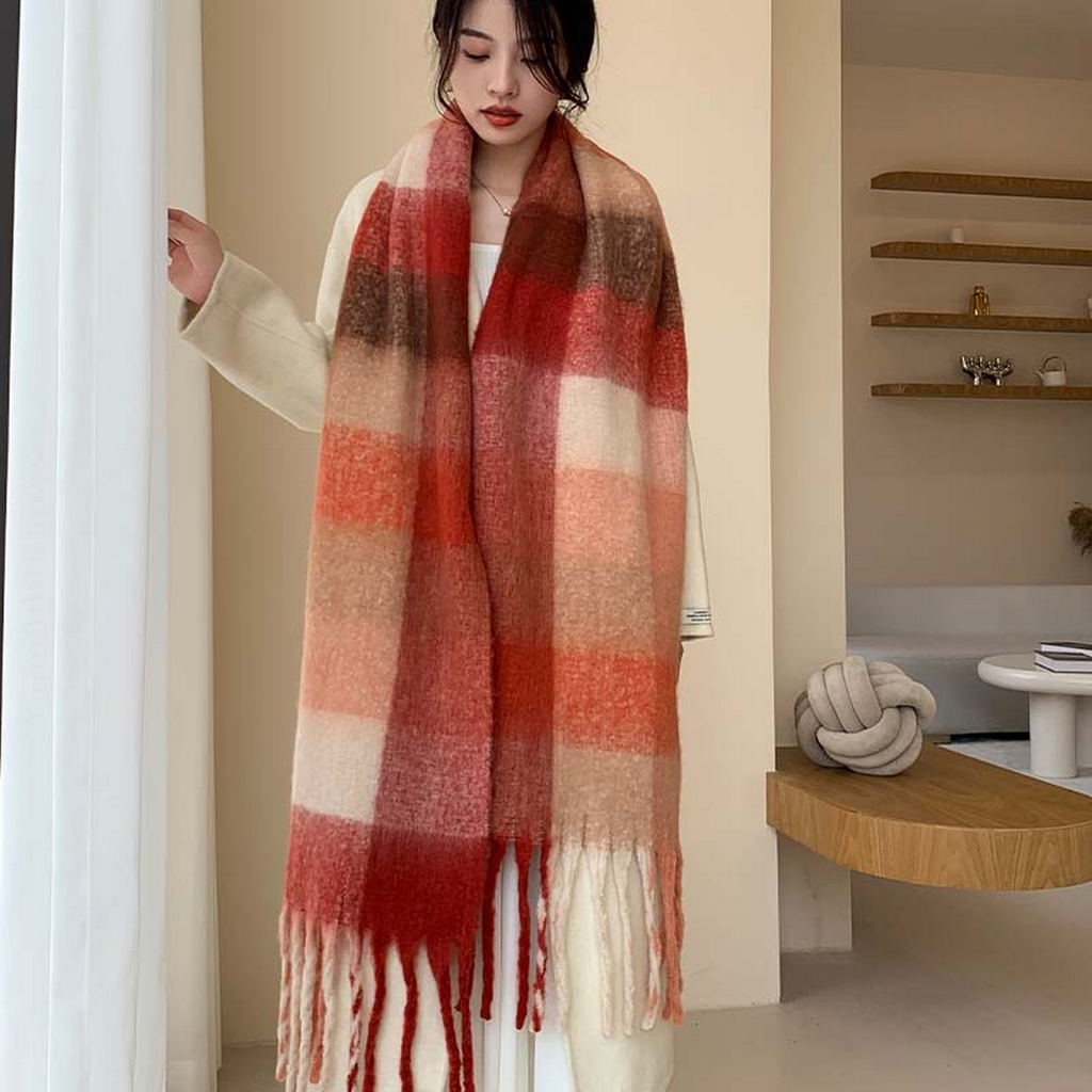 Plush Plaid Scarf