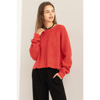Red Raglan Sleeve Sweater