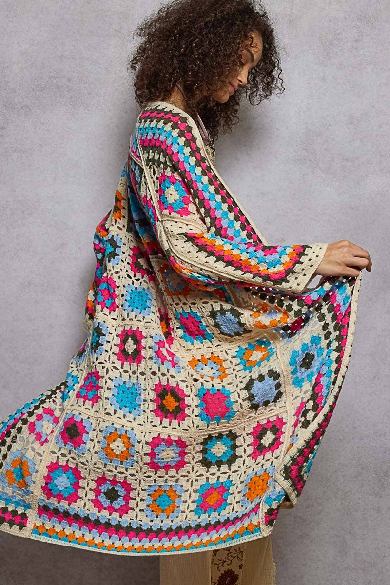 Colorful Crochet Cardigan