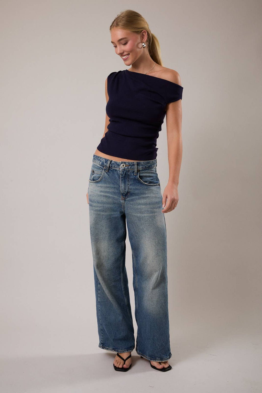 Off-the-Shoulder Sweater Top
