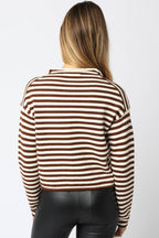 Elina Striped Collar Knit Top