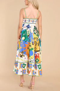 Folk Print Swing Dress