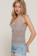 V-Neck Crochet Tank