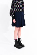 Load image into Gallery viewer, Navy Knit Skater Skirt