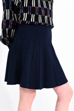 Load image into Gallery viewer, Navy Knit Skater Skirt