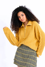 Load image into Gallery viewer, Half Zip Saffron Sweater