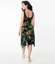 Load image into Gallery viewer, Green Floral Hemingway Flapper Dress
