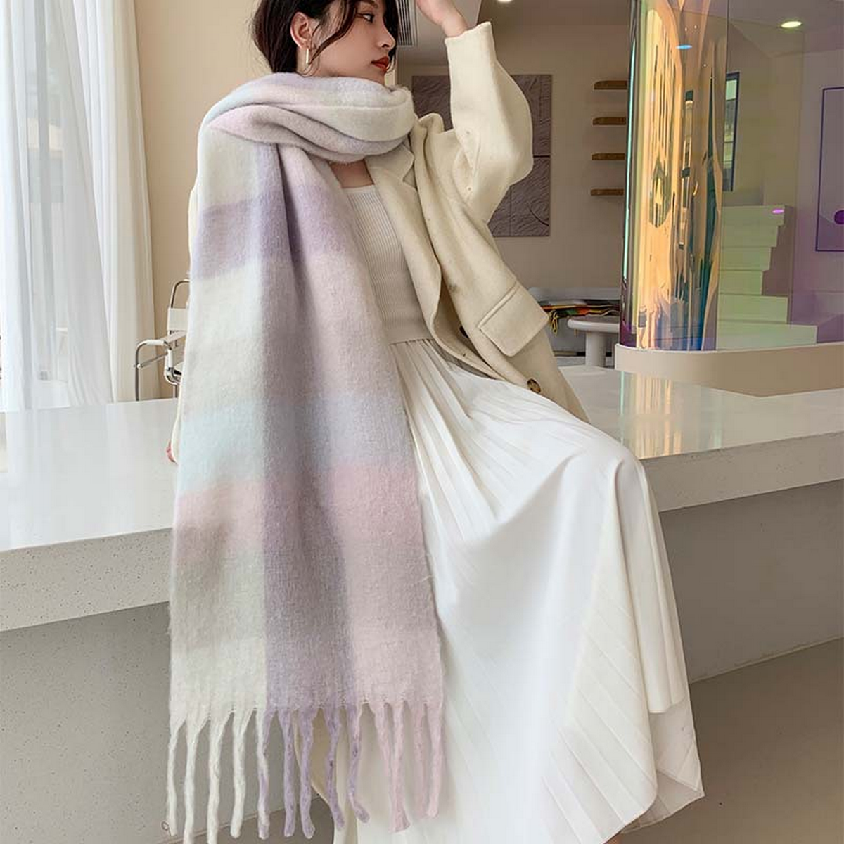 Plush Plaid Scarf