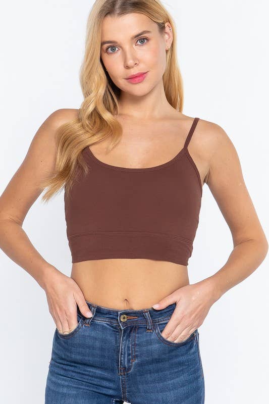 Round Neck Removable Bra Cup Twisted Back Cami Top