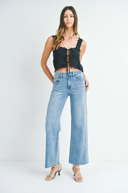 Wide Leg Blue Jeans