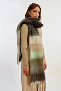 Fringed Check Scarf
