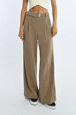 Wide Leg Taupe Pants