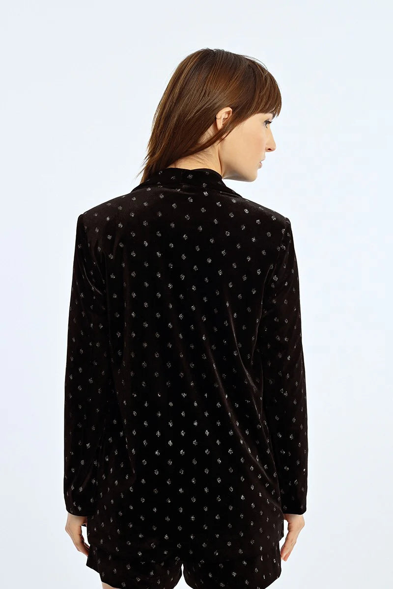 Sparkle Dot Velvet Blazer