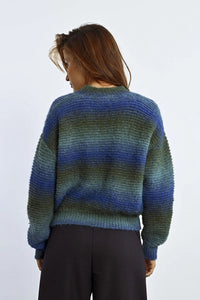 Blue Ombre Striped Sweater