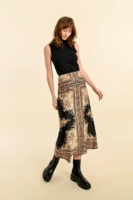 Baroque Pattern Midi Skirt