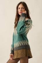 Teal Fair Isle Sweater