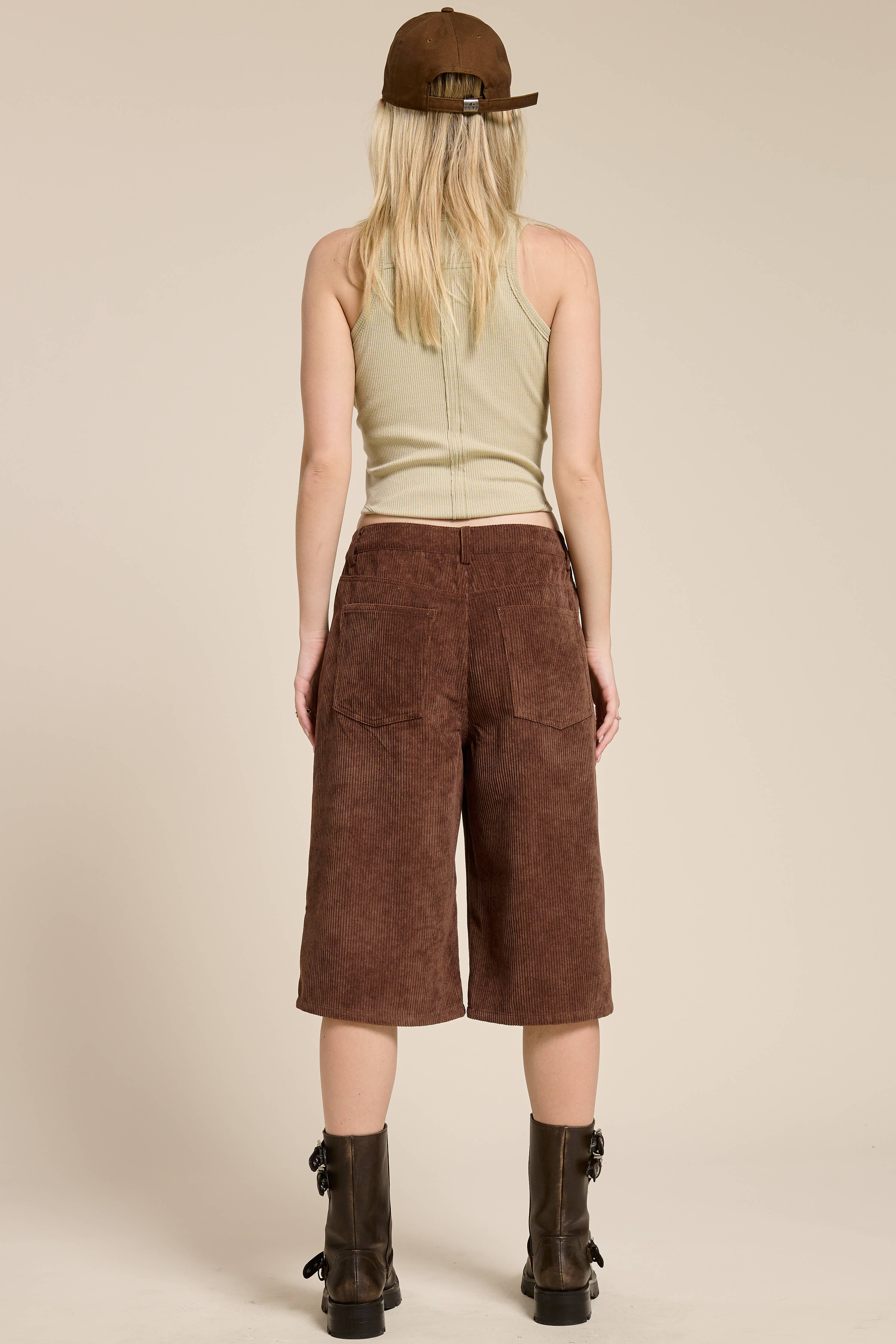 Corduroy Culotte Bermuda Shorts