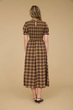 Load image into Gallery viewer, Plaid Smocked Bodice Midi Dress