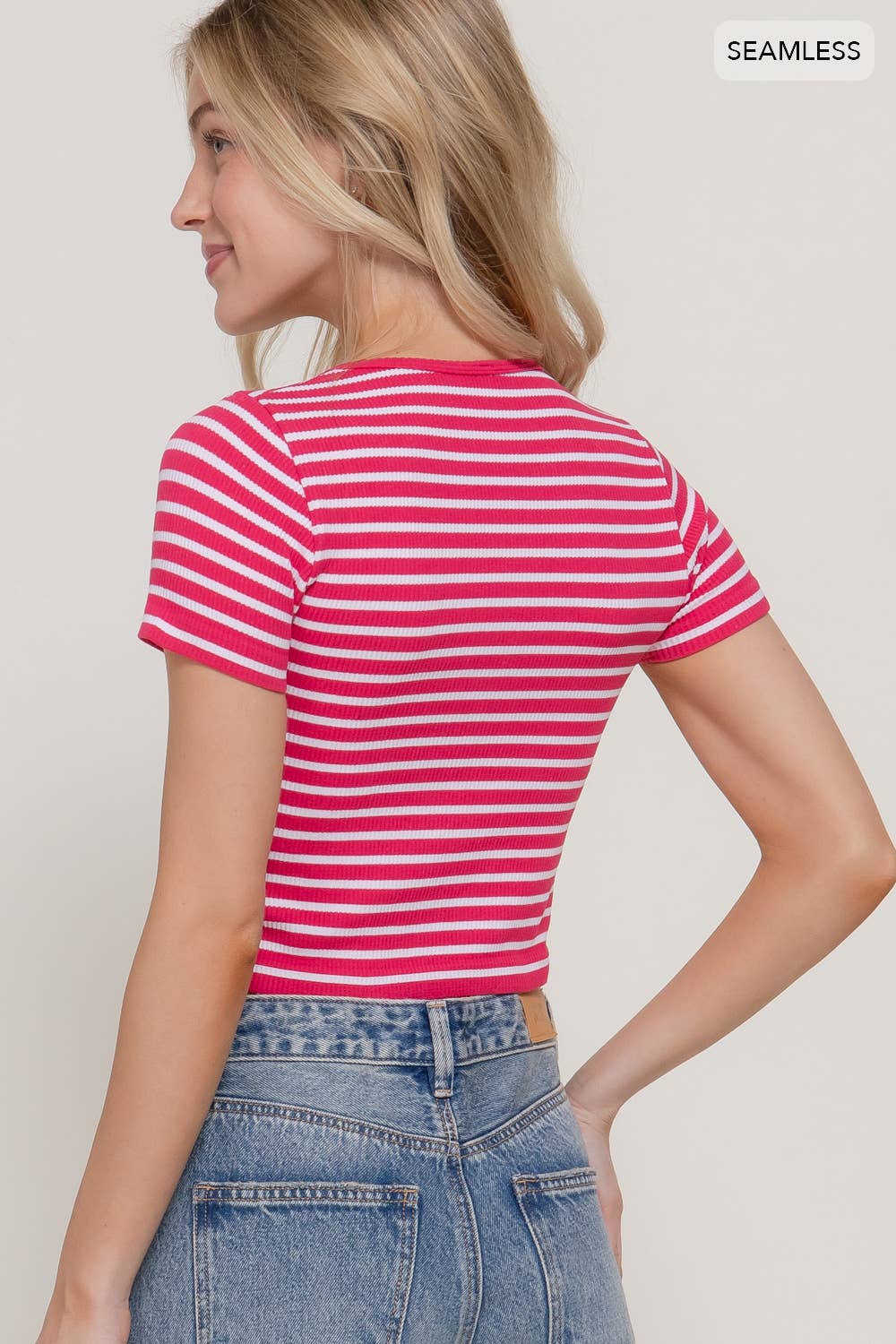 Seamless Stripe Ribbed Top
