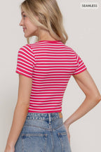 Seamless Stripe Ribbed Top