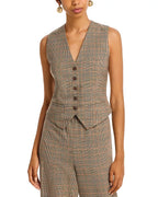 Brown Plaid Barrett Vest