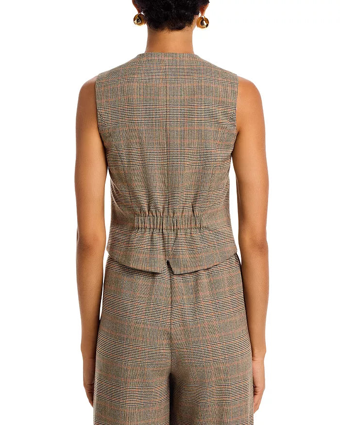 Brown Plaid Barrett Vest