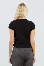 Load image into Gallery viewer, Black Knit Short Sleeve Top