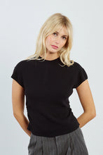 Load image into Gallery viewer, Black Knit Short Sleeve Top