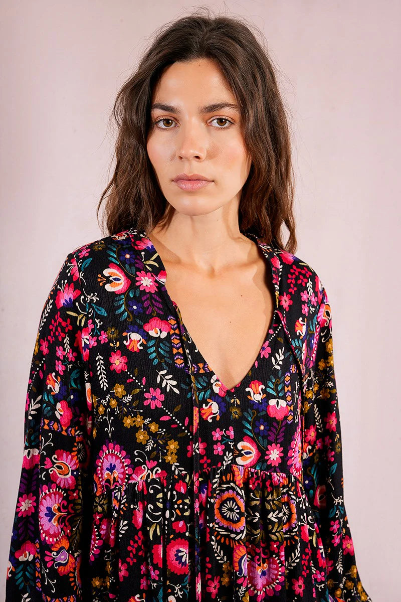 Hot Pink Hippie Dress