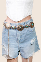 Flower Concho Disc Chain Belt
