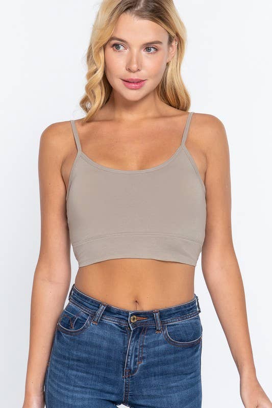 Round Neck Removable Bra Cup Twisted Back Cami Top